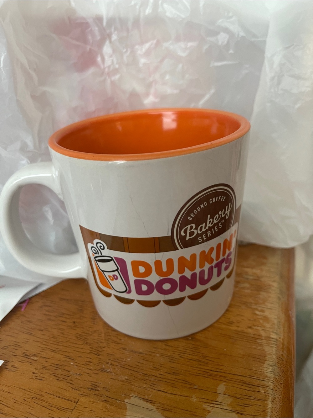 Original Dunkin Donuts Orange & White Bakery Coffee Tea Mug